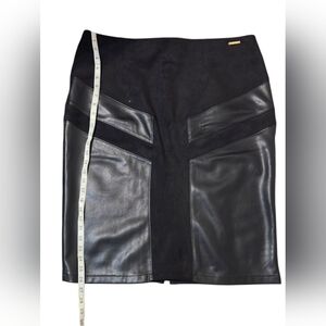 Marc New York Black Leather Pencil Skirt